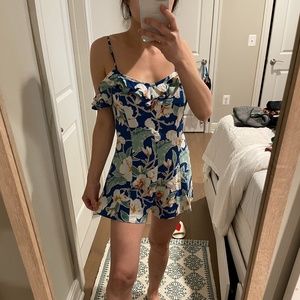 Romper flowers blue